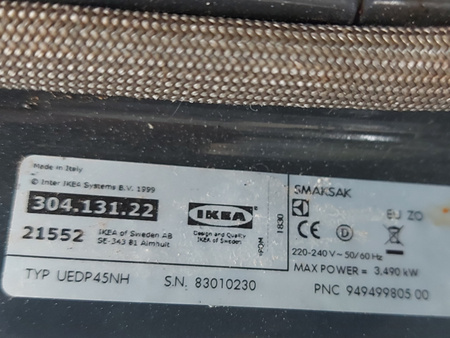 Piekarnik do zabudowy IKEA SMAKSAK 30413122 59,5 cm 71 litrów A+ Czarny