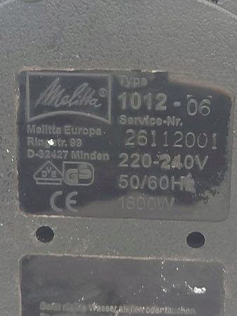 Ekspres przelewowy Melitta Aroma Elegance Therm Deluxe 1012-06 1000W 1,25L