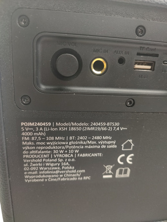 Głośnik przenośny Hykker BTS30 Bluetooth 30 W Akumulatorowy Brązowy