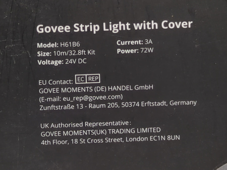 Taśma LED Govee H61B6 RGBIC 10m WiFi Bluetooth