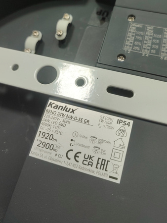 Plafoniera LED BENO 24W NW-O-SE GR okrągła grafitowa barwa neutralna