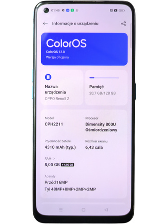 Smartfon OPPO Reno5 Z CPH2211 5G 8/128GB 6,43" 60Hz 48Mpix