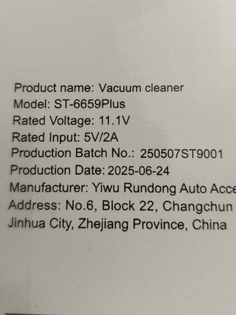 Odkurzacz samochodowy ręczny akumulatorowy ST-6659PLUS
