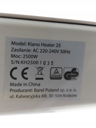 Grzejnik elektryczny olejowy Kiano Heater 25 2500 W Biały