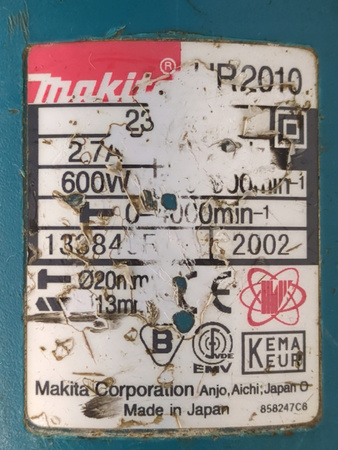 Młotowiertarka udarowa Makita HR2010 SDS Plus 600 W