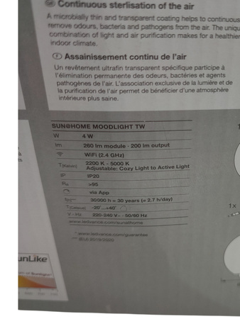 Lampka nocna ściemnialna SUN@HOME Moodlight Wi-Fi 4W LEDVANCE