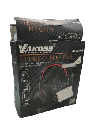 Słuchawki z mikrofonem VAKOSS SK-355KR czarno-czerwone
