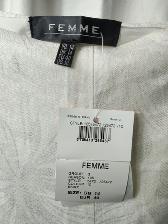 Spódnica damska FEMME Rozmiar 40 BIAŁA