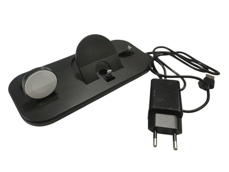 STACJA ŁADUJĄCA DOKUJĄCA DO URZĄDZEŃ APPLE A06 3in1 CZARNA