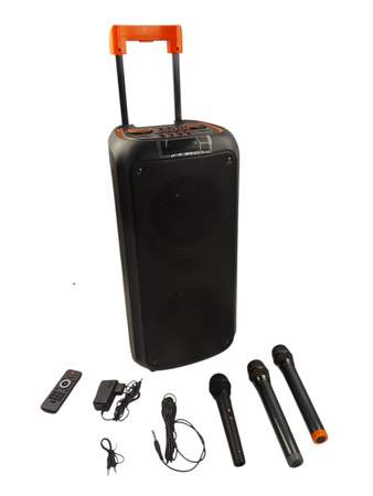 Głośnik bezprzewodowy karaoke Lororado 40W XP2 2x MIKROFON + PILOT