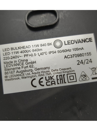 Lampa Ścienna LED Elewacyjna Zewnętrzna Hermetyczna 11W 4000K IP54 LEDVANCE