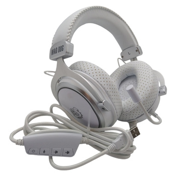 Słuchawki nauszne Mad Dog GH800W Białe przewodowe 7.1