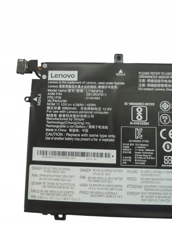 Bateria L17M3P53 do laptopa Lenovo cykle 336, żywotność 93%