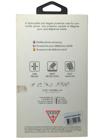 Etui Guess iPhone 12 Pro Max 6,7" czarny pokrowiec plecki case