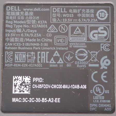 Stacja dokująca Dell WD15 | USB-C | HDMI | DisplayPort | LAN | uniwersalna