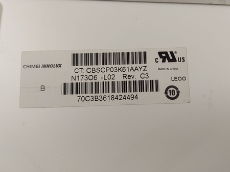 Matryca Innolux N173O6 -L02 Rev.C3 17,3'' 1600x900p 40pin Błyszcząca