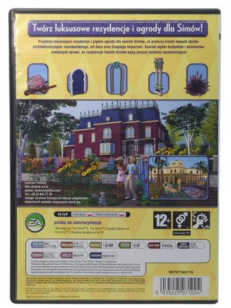Gra PC EA The sims 2 Rezydencje i ogrody akcesoria