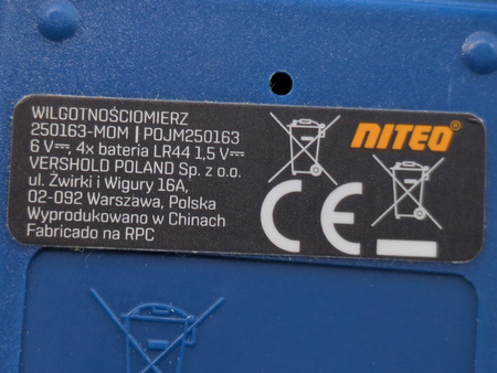 Miernik wilgotności materiałów budowlanych i drewna Niteo 250163-M0M
