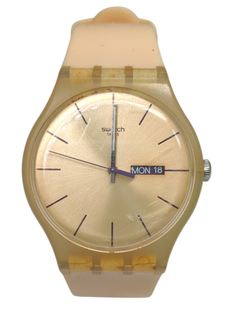 Zegarek damski Vintage na pasku Swatch New Gent Rose Rebel