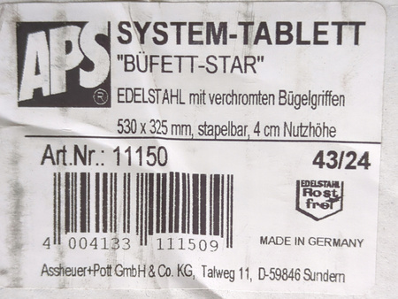 Taca bufetowa, z chromowanym uchwytem GN 1/1, BUFFET-STAR APS 11150