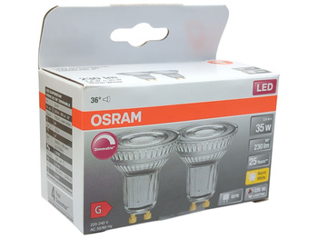 Żarówka LED OSRAM PAR16 3,4W 2700K 230 lm 36° GU10 ściemnialna 2 szt