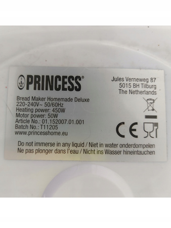 Wypiekacz do chleba Princess 152007 srebrny/szary 500 W
