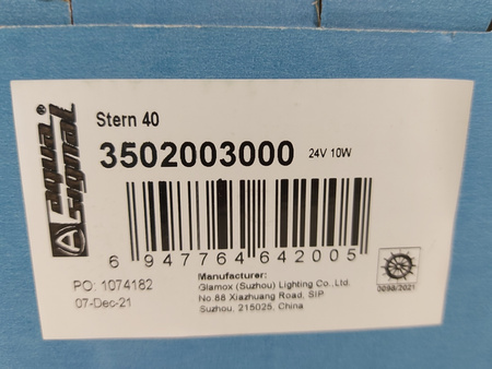 LAMPA OŚWIETLENIOWA STATKU AQUA SIGNAL NAVIGATION 3502003000 24V 10W