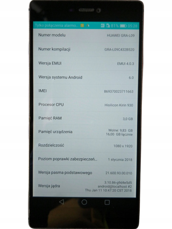 Smartfon Huawei P8 GRA-L09 3/16GB 5,2" 13Mpx
