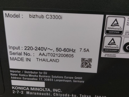 Drukarka laserowa Konica Minolta Bizhub C3300i Przebieg 38724 strony
