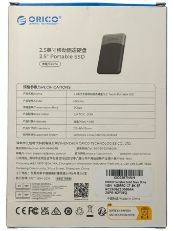 Dysk SSD zewnętrzny ORICO Taichi M25 PRO 1TB USB 3.2 560MB/s