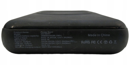 Powerbank HX160S7 26800mAh 18W PD Ładowanie Bezprzewodowe Qi