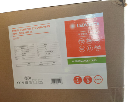 Panel LED Ledvance PL CMFT 625 P 28W 3640lm 4000K UGR19 62x62cm