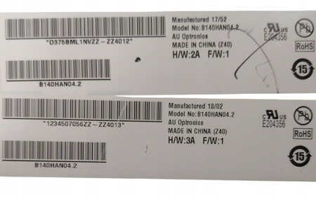 Matryca AUO B140HAN04.2 14'' 1920x1080px 30pin Matowa