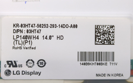 Matryca LCD LG LP140WH4 TL P1 14" 1366x768 40pin