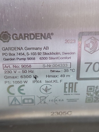 Pompa ogrodowa Gardena 6300 SilentComfort 1050 W Bluetooth inox