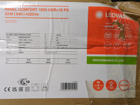 Panel LED Ledvance COMFORT 1200 P 33W 4320 lm 4000K UGR19