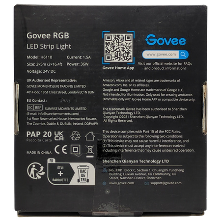Taśma LED Govee H6110 RGB 10m WiFi Bluetooth
