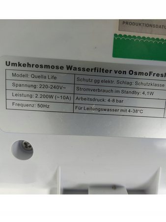 OsmoFresh Quella Life system odwróconej osmozy z podgrzewaczem