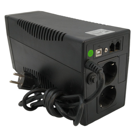 Zasilacz awaryjny UPS ActiveJet Aje EASY 650 LCD USB 650VA/360W