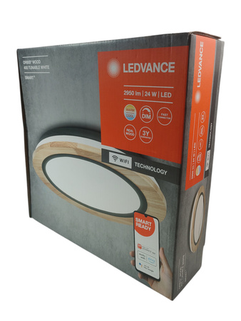 Lampa sufitowa drewno Plafon LED Orbis Moon 400 TB 2950lm 24W WiFi Ledvance