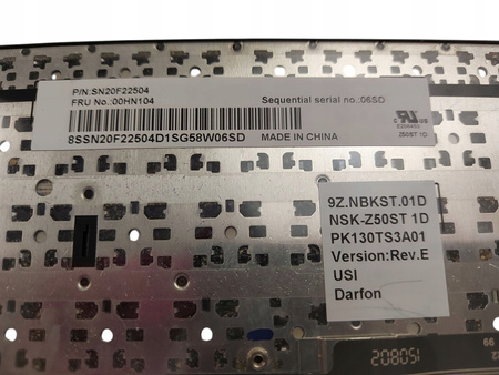 Klawiatura QWERTY do laptopa Lenovo Thinkpad E550