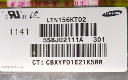 Matryca Samsung LTN156KT02 15,6" 1600x900px 40pin Matowa