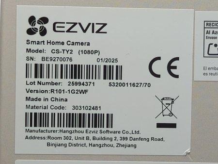 Kamera wewnętrzna EZVIZ CS-TY2 1080p WiFi PTZ IR 10m