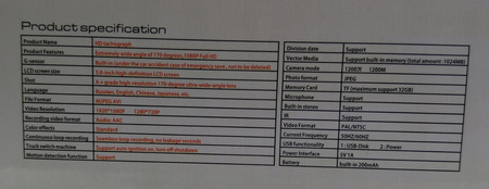 Kamera samochodowa BENTECH WDR T206 Full HD