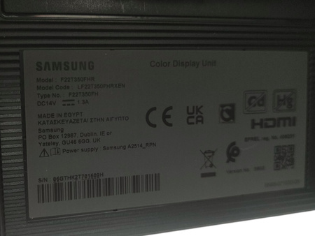 Monitor Samsung F22T350FHR 22" Full HD IPS 75 Hz FreeSync
