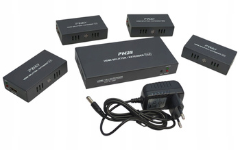 ROZDZIELACZ SPLITTER PRZEDŁUŻACZ HDMI 4 PORTY 1 X 4 PWAY