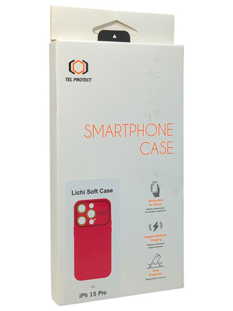 Etui Tel Protect Lichi Soft Case do iPhone 15 Pro różowe