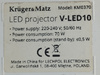 Projektor LED Kruger&Matz V-LED10 KM070 1920x1080 Full HD WIFI USB AUX