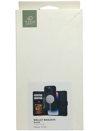Etui iPhone 15 Pro Tech-protect Wallet Magsafe Case Czarny