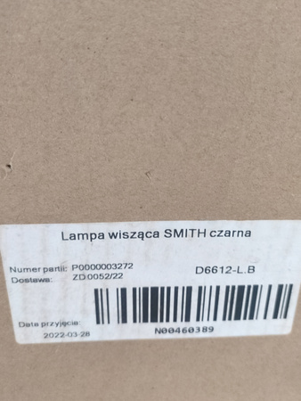 King Home Lampa wisząca SMITH czarna (D6612-L.B)